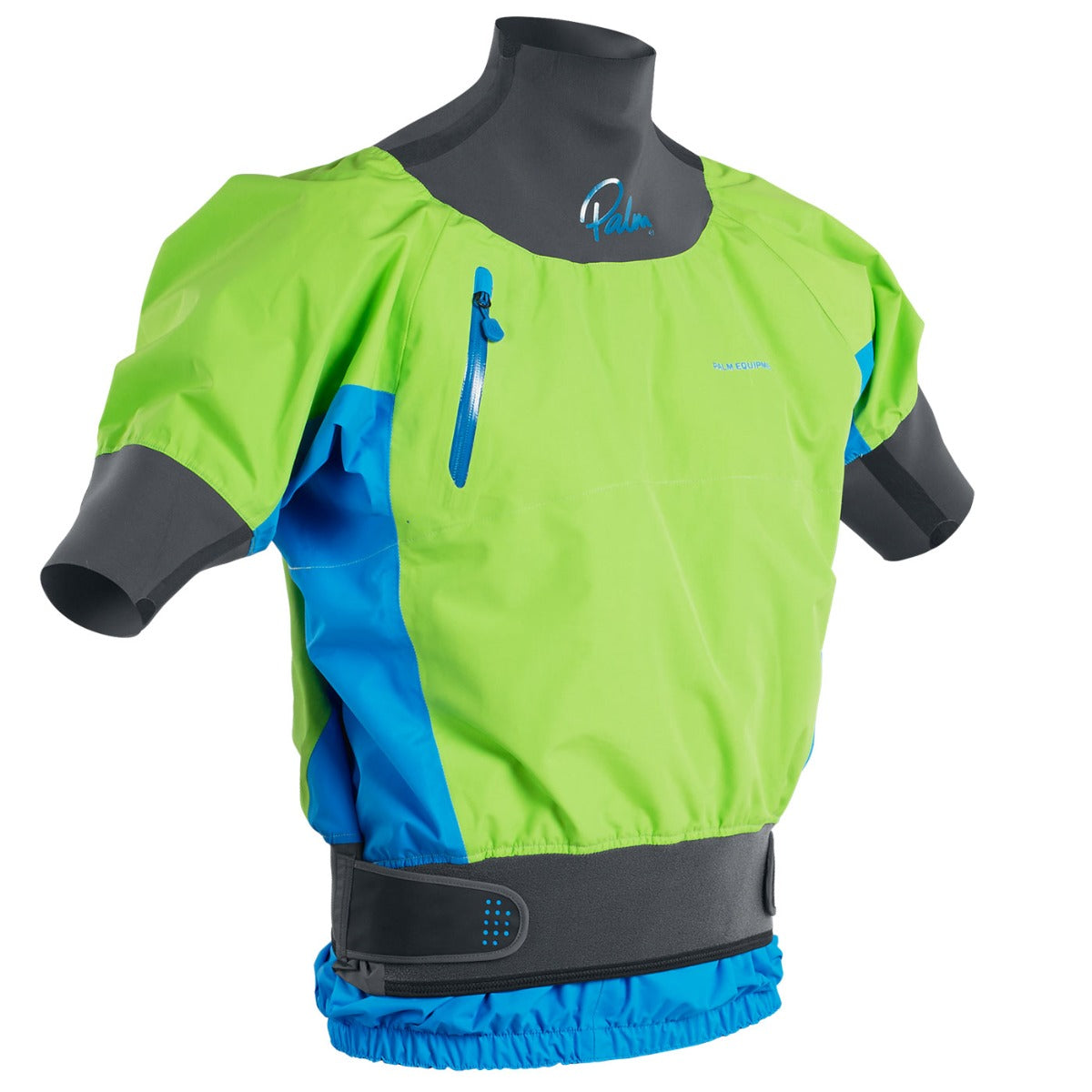 Palm Zenith Short Sleeve Jacket Lime Ocean Front View Detail 3