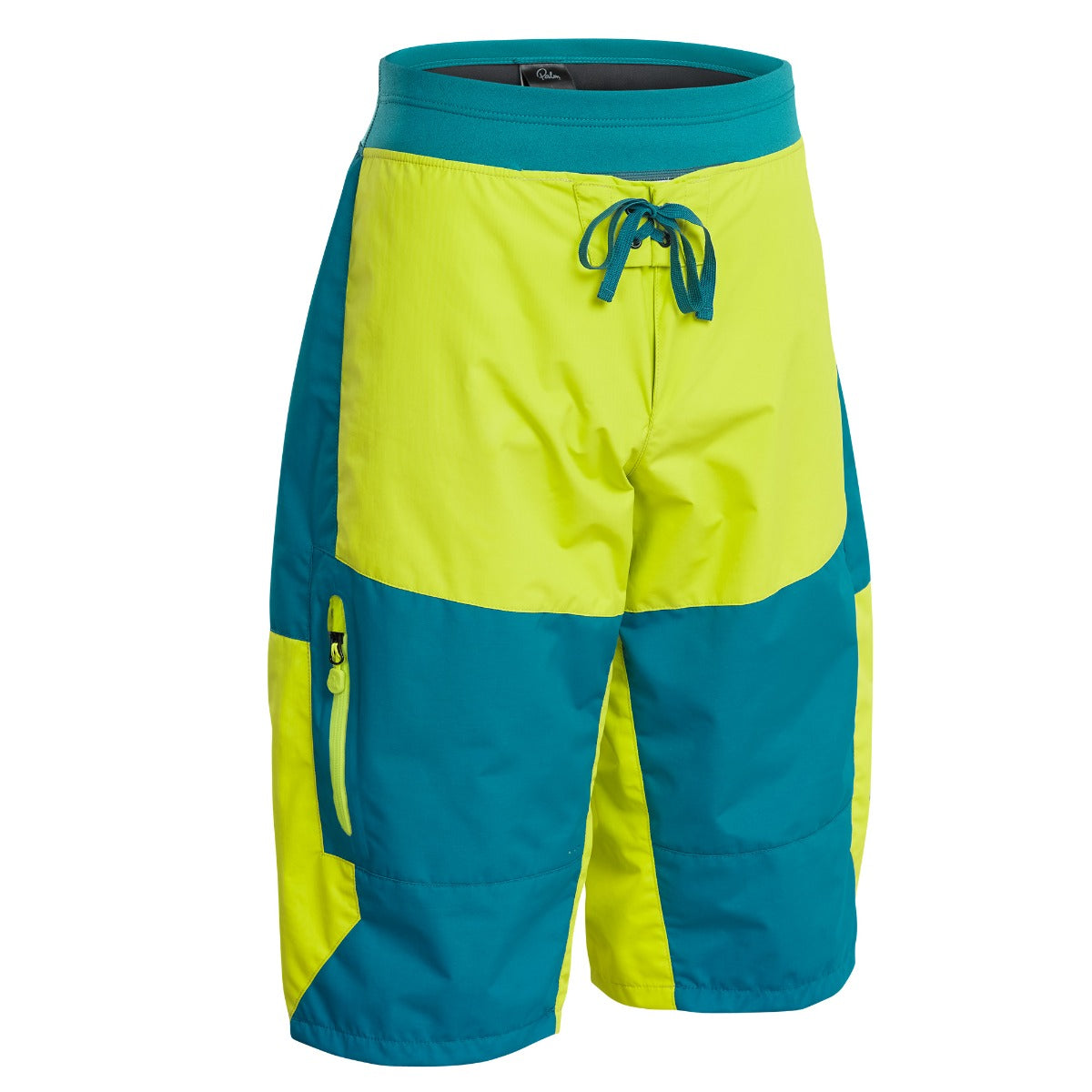 Palm Horizon Men's Shorts Teal Citrus Front View