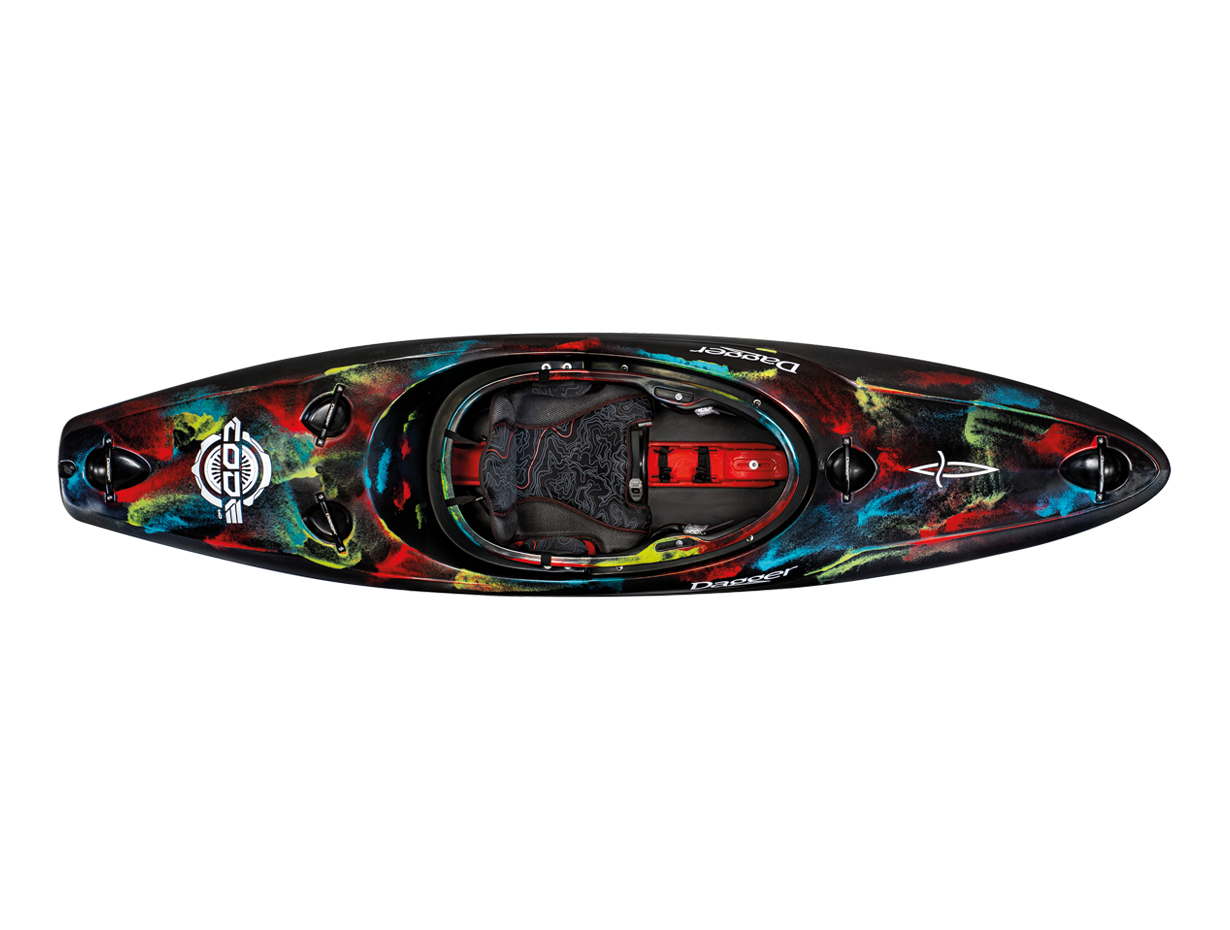 Colorful dagger code creek in cosmos kayak