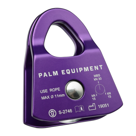 Palm Prusik Minding Pulley – Purple, front view