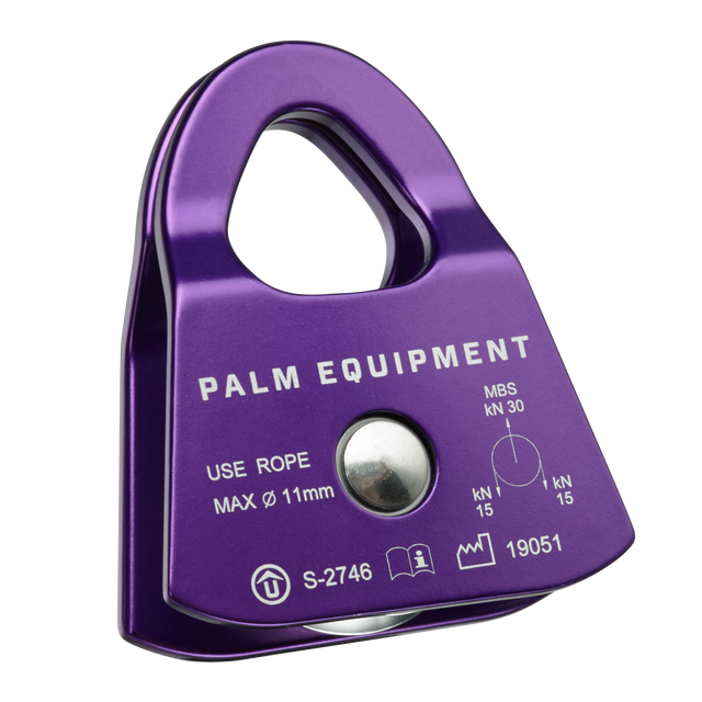 Palm Prusik Minding Pulley – Purple, front view