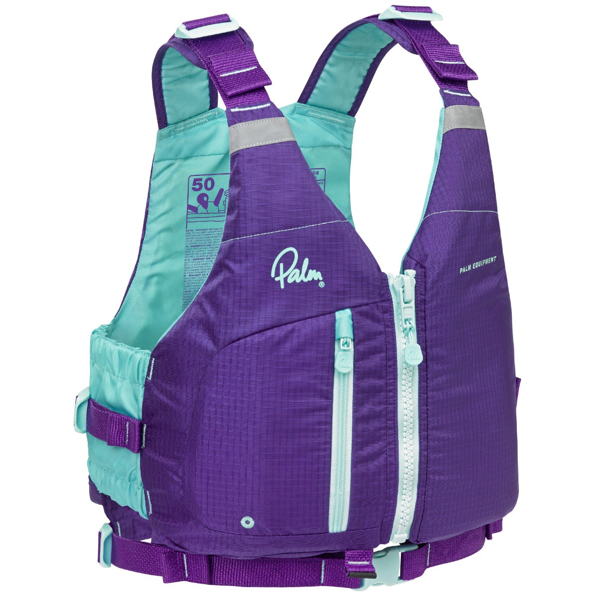 Palm Meander Women's PFD Purple Front View