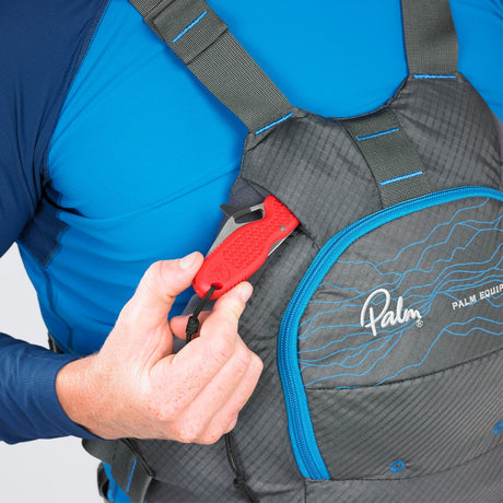 Palm Riff PFD Jet Grey Knife Pocket Detail