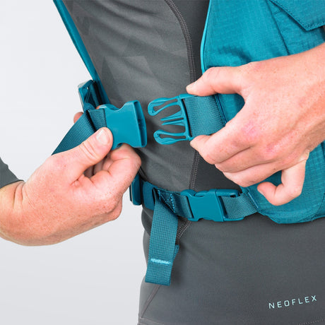 Palm Solo Vest PFD Teal Side Buckle Detail