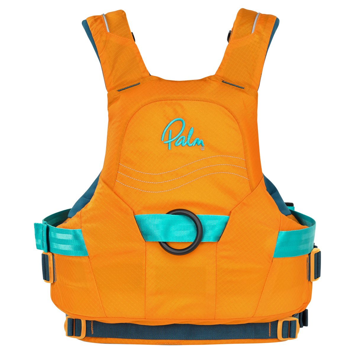 Palm Riff Rescue PFD – Tangelo/Pine, back view