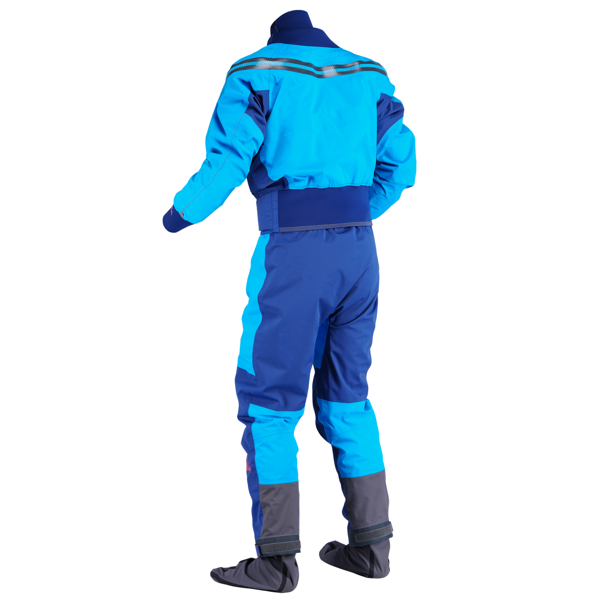 Palm Atom Men's Drysuit – Azure/Navy, back view