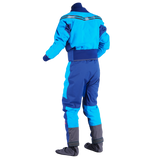 Palm Atom Men's Drysuit – Azure/Navy, back view