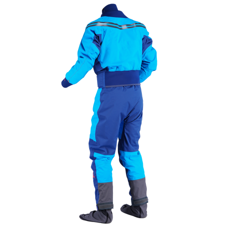 Palm Atom Men's Drysuit – Azure/Navy, back view