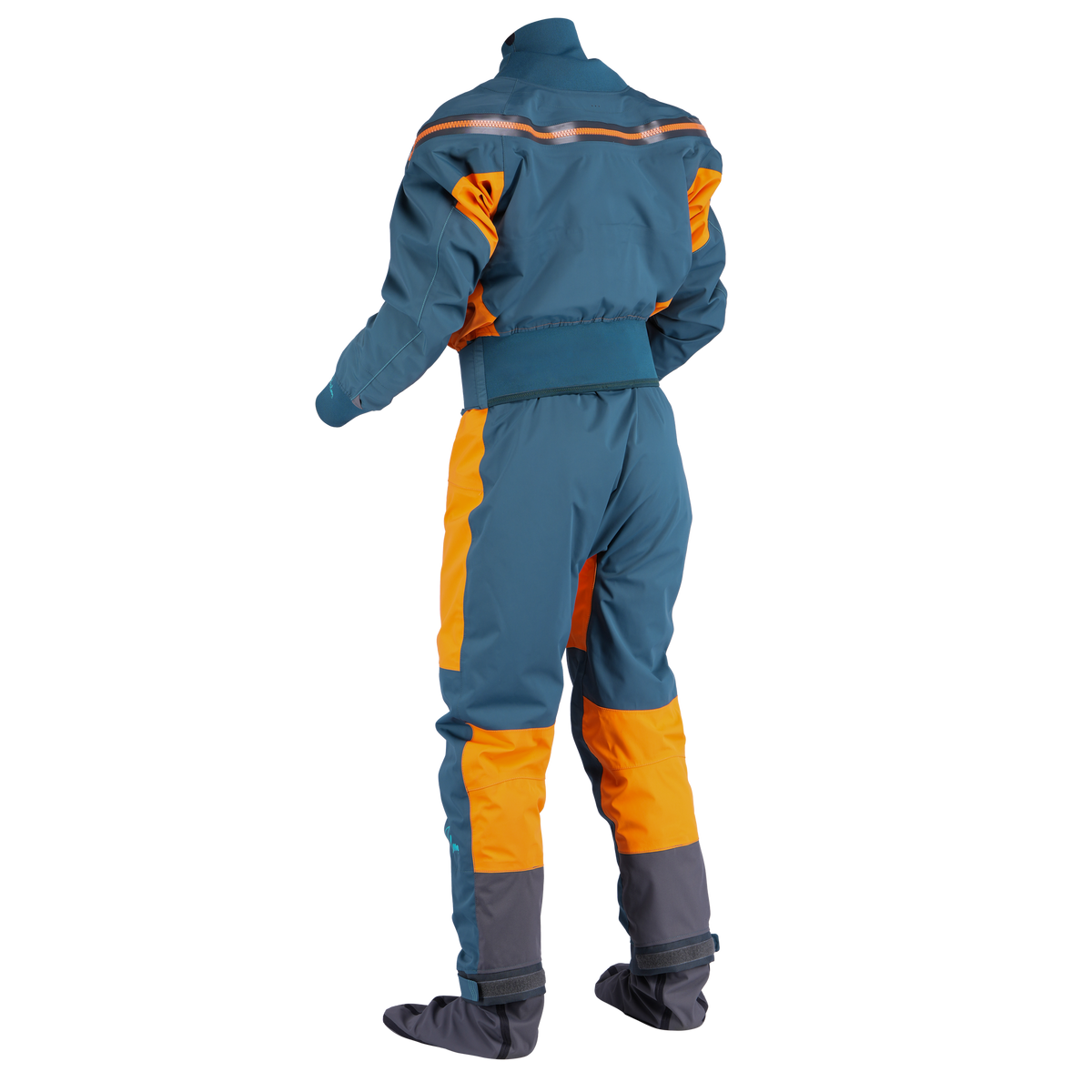Palm Atom Men's Drysuit – Pine/Tangelo, back view