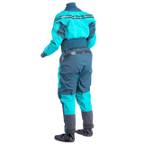 Palm Atom Women's Drysuit – Ceramic/Pine, back view