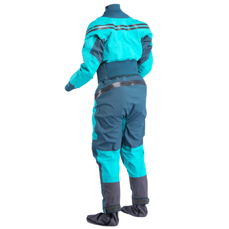 Palm Atom Women's Drysuit – Ceramic/Pine, back view