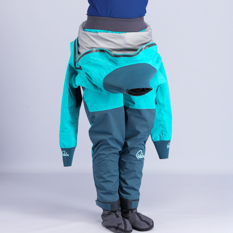 Palm Atom Women's Drysuit – Ceramic/Pine, waist detail