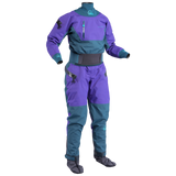Palm Atom Women's Drysuit – Purple/Pine, front view