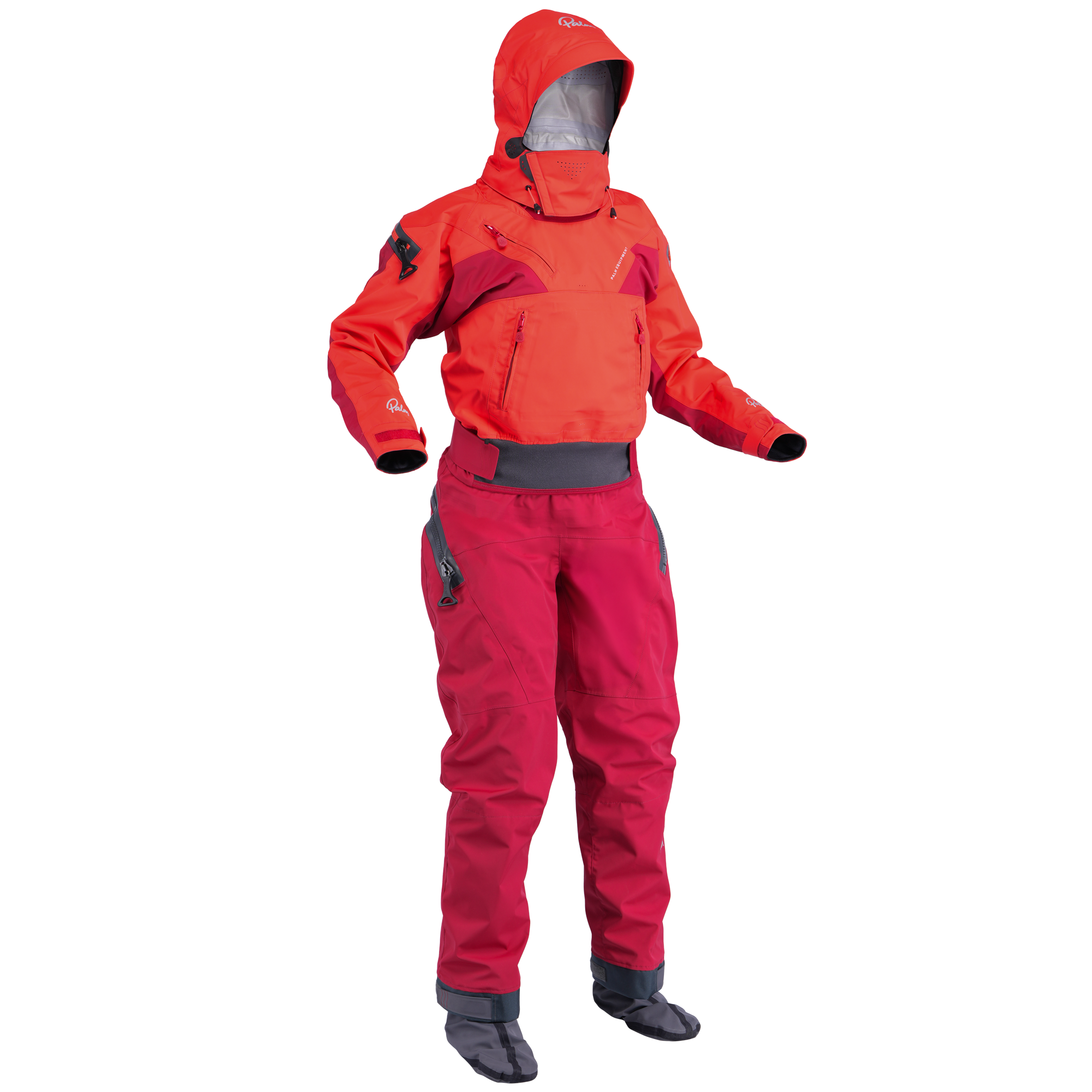 Palm Bora Women's Drysuit – Fiesta/Samba, front view