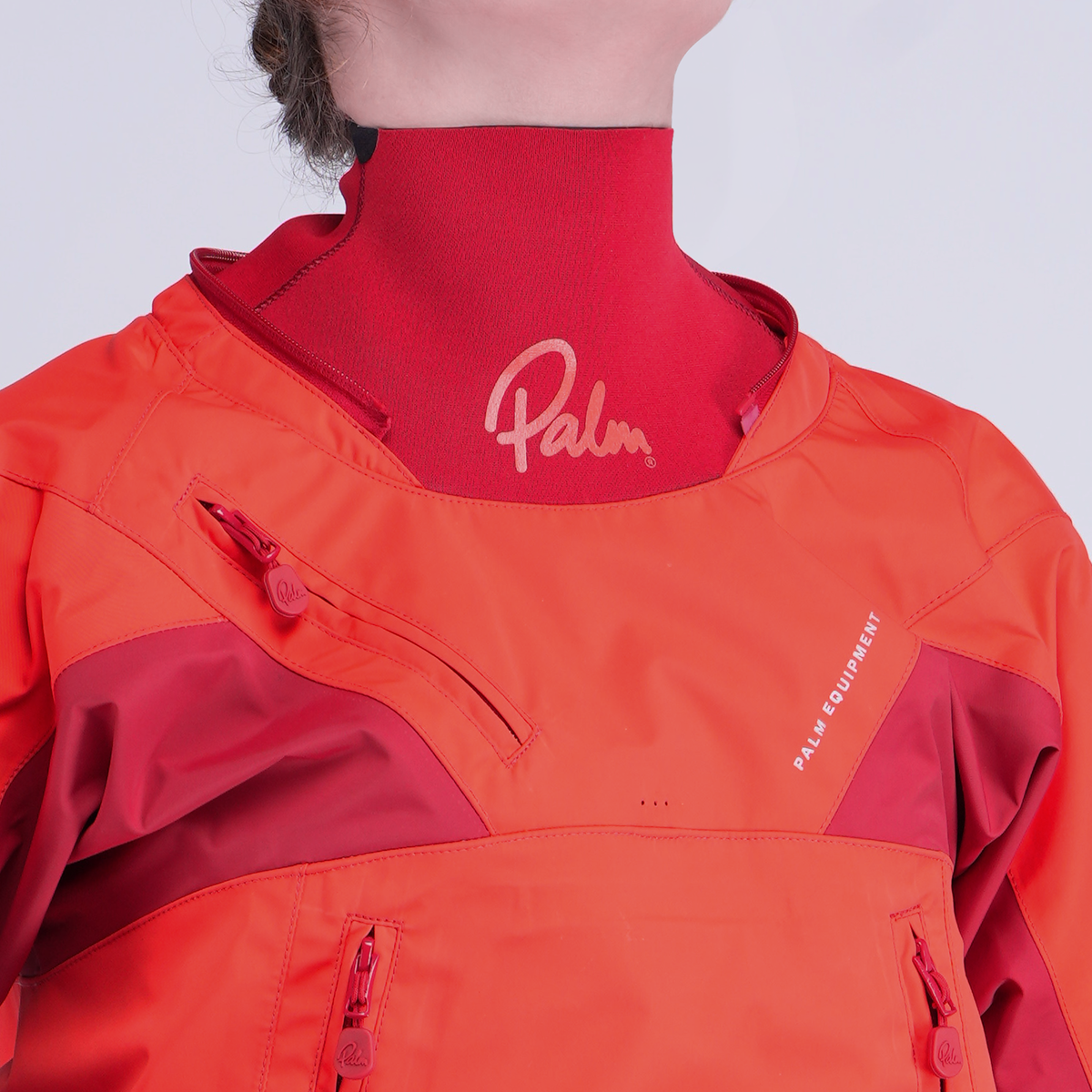 Palm Bora Women's Drysuit – Fiesta/Samba, neck detail