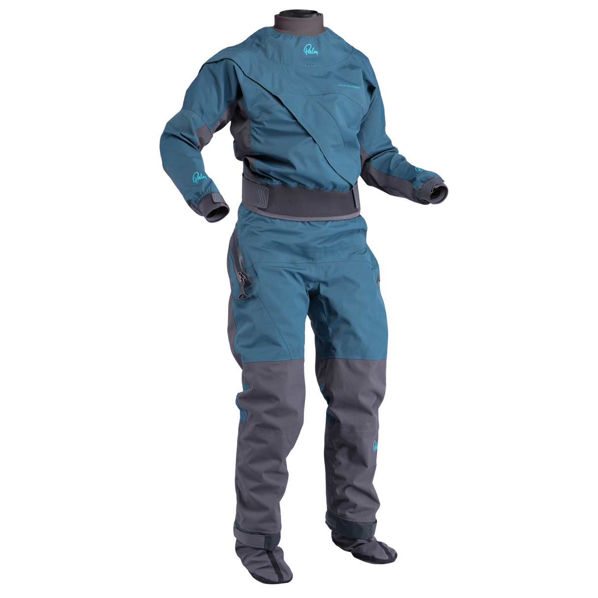 Palm Cascade Women's Drysuit – Pine/Jet Grey, front view