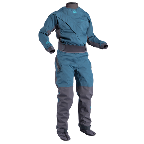 Palm Cascade Women's Drysuit – Pine/Jet Grey, front view