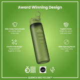 Leak Proof 1 litre Water Bottle, Recyclon, Khaki Green, 1L