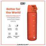 Leak Proof Slim Water Bottle, Recyclon, Hearty Orange, 500ml (18oz)