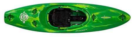 Green Dagger code creek spec with black seat on a white background