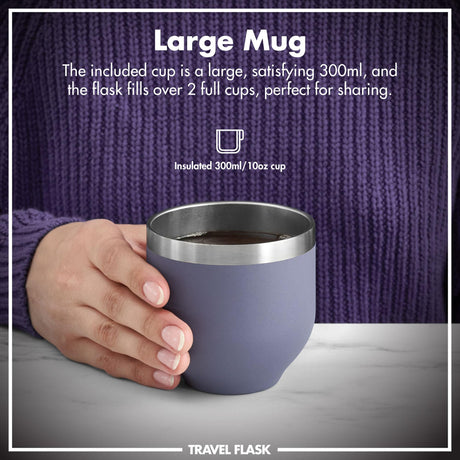 Luma Vacuum Insulated, Flask & Mug, Purple, 700ml (24oz)