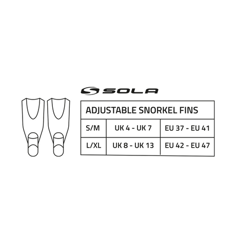 Sola Adjustable Snorkelling Fins