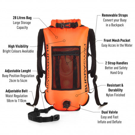 Buddyswim Swim Buoy - Drybag Backpack