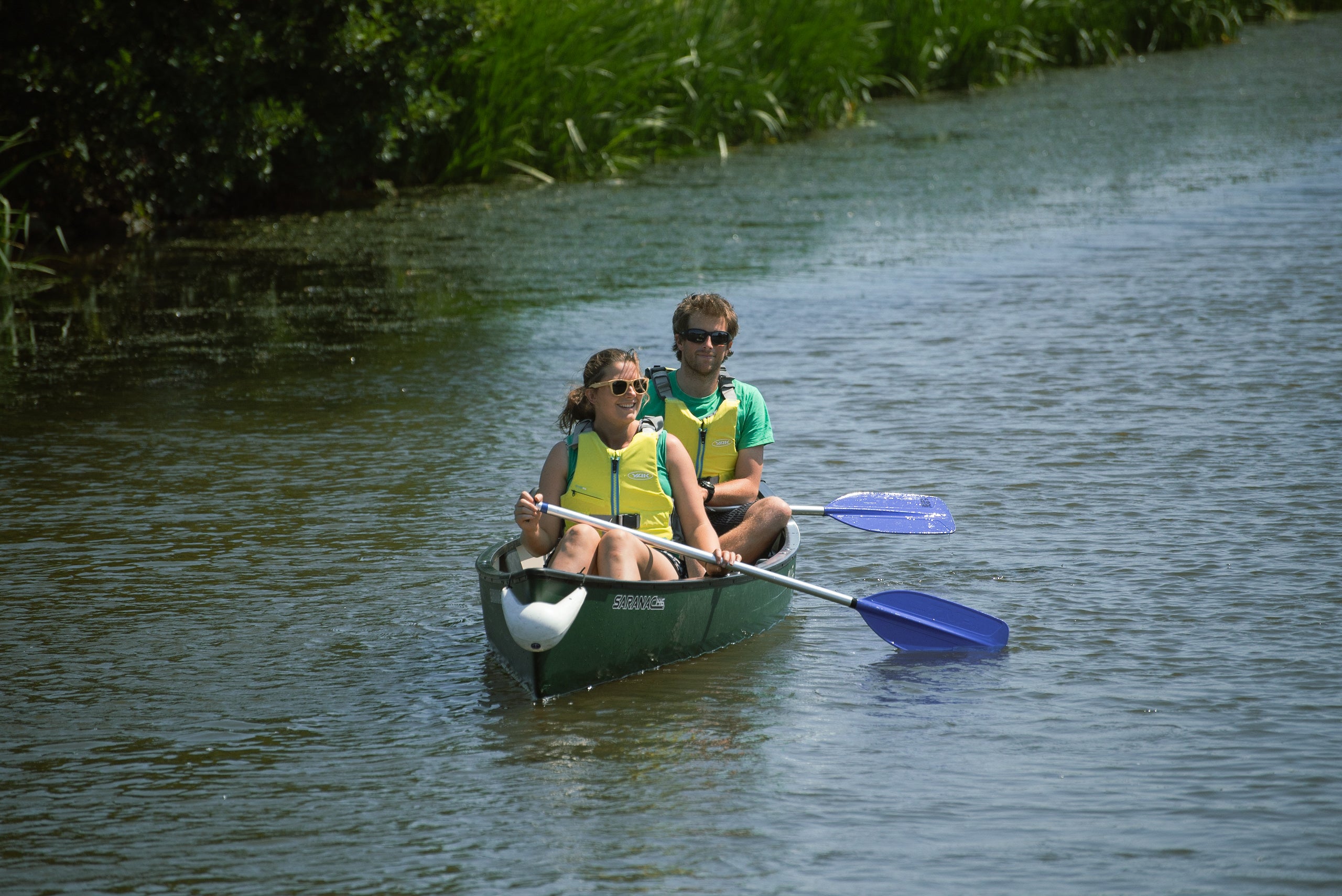 canoe rental action shot on Exeter canal