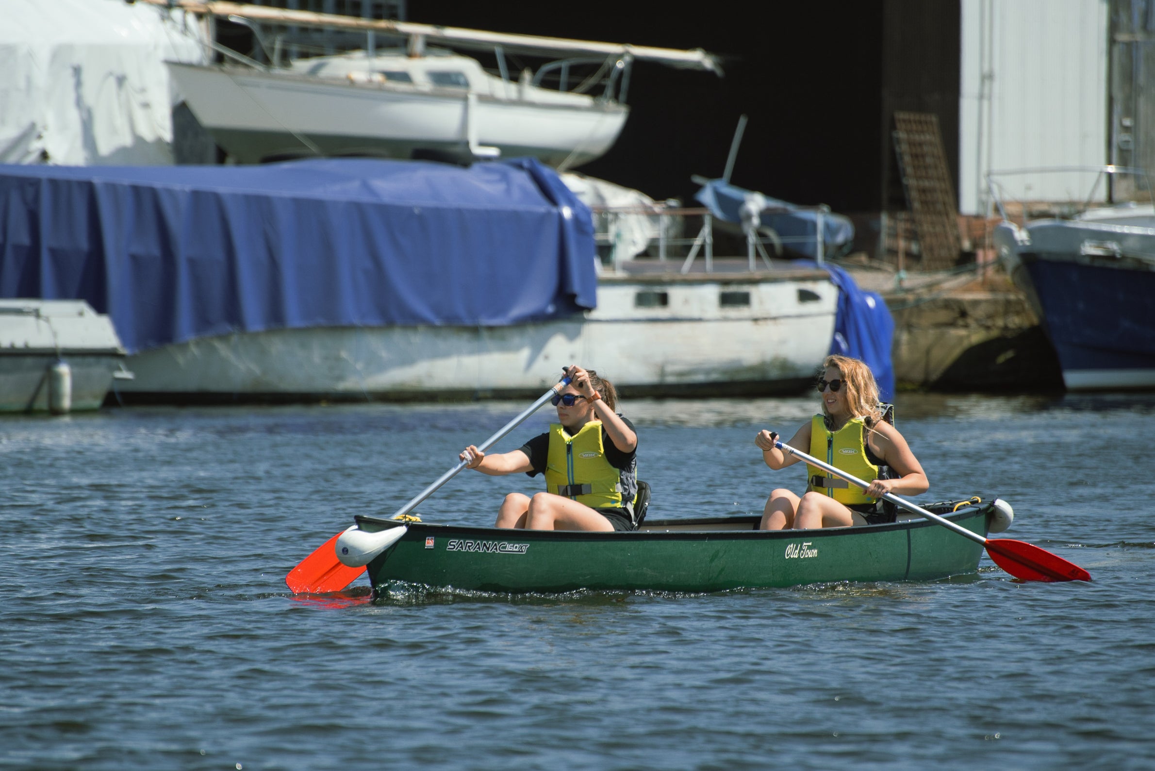 Open canoe action shot hired from exeter quay