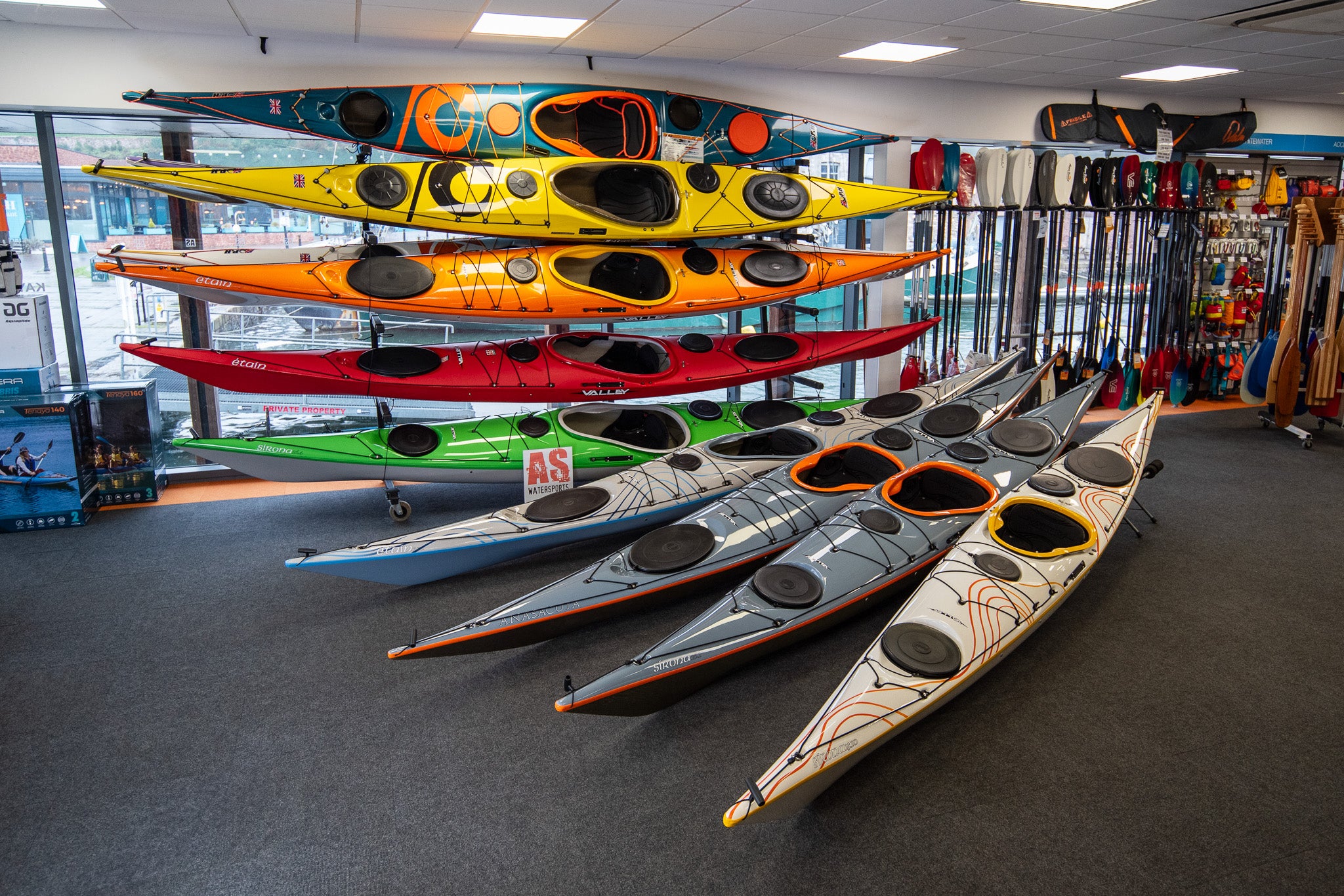 sea kayak display in-store exeter