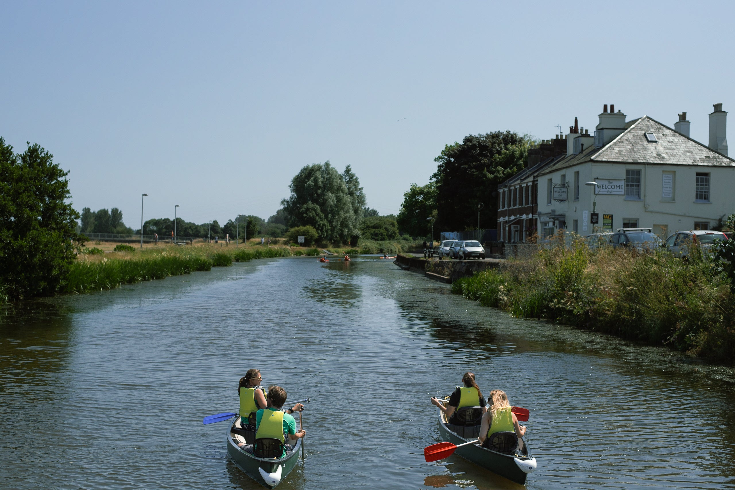 canoe rental action shot on exeter canal
