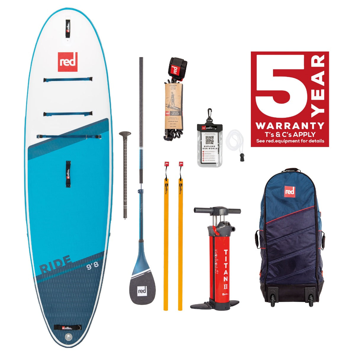 Red Paddle Co 9'8" Ride SUP Paddleboard Package