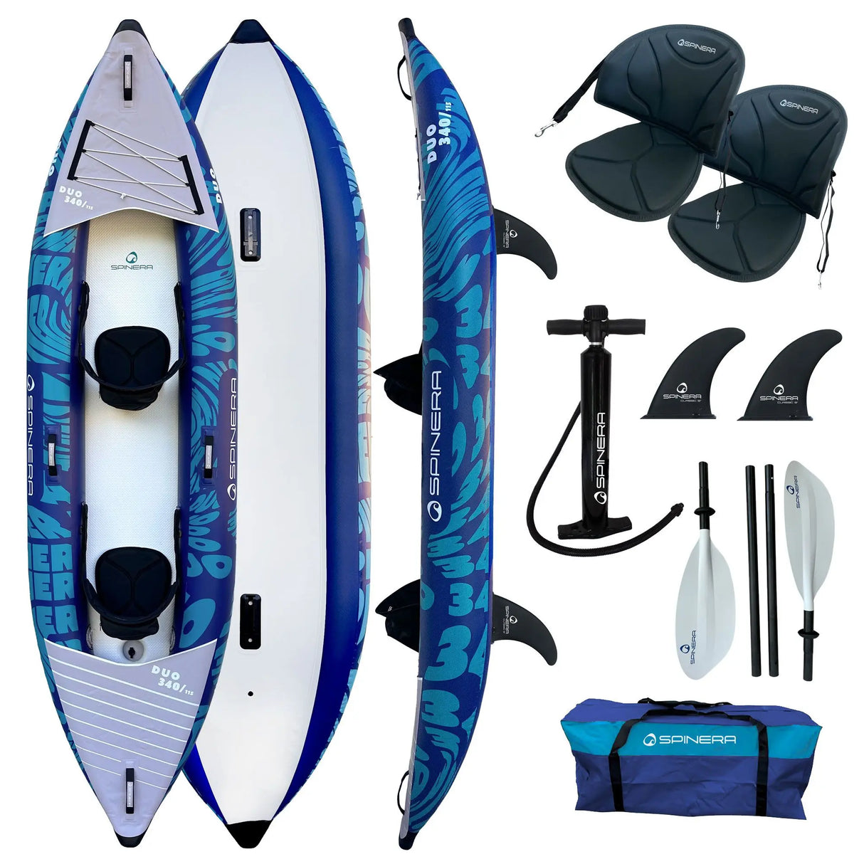 Spinera Duo 340 2 Person Inflatable Kayak Package
