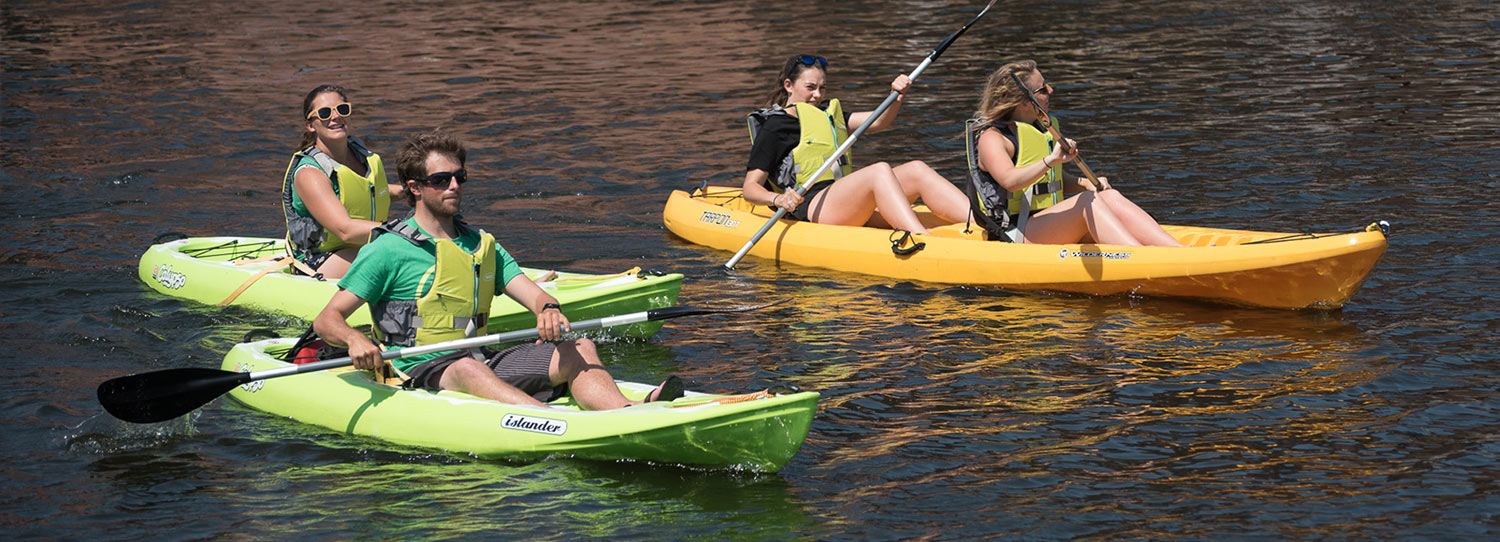 Kayak hire action shot on exeter canal